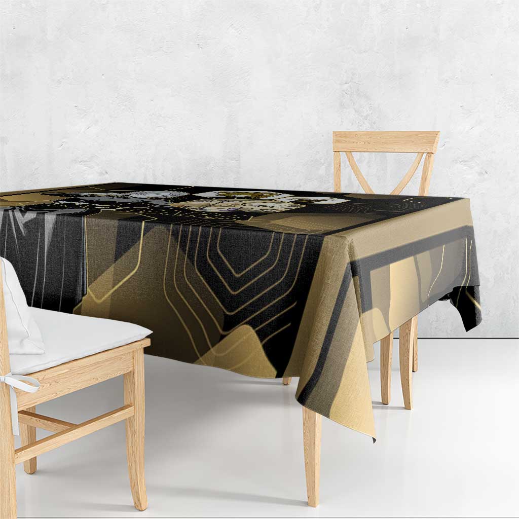 Nobara Kugisaki Jujutsu Kaisen Gold Hexagon Design Tablecloth with Confident Expressions and Manga Style Art - The Mazicc