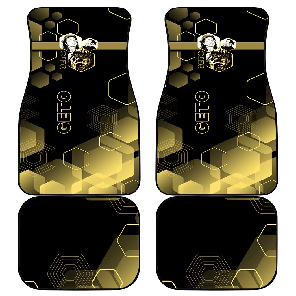 Suguru Geto Jujutsu Kaisen Gold Hexagon Design Car Mats with Multiple Expressions and Manga Style Art - The Mazicc