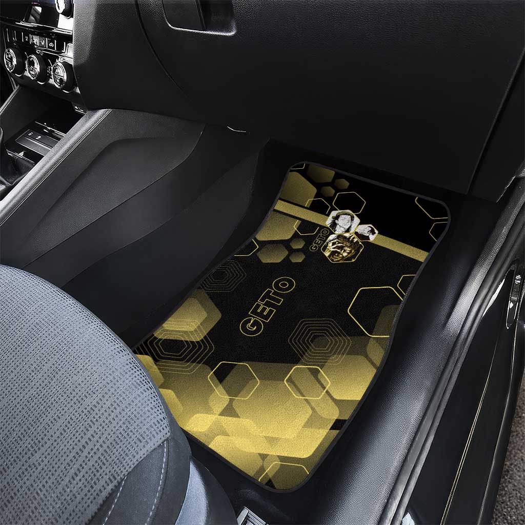 Suguru Geto Jujutsu Kaisen Gold Hexagon Design Car Mats with Multiple Expressions and Manga Style Art - The Mazicc