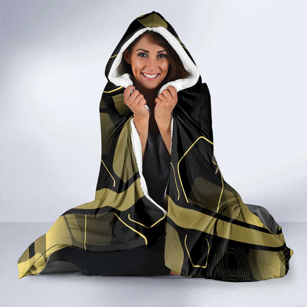 Suguru Geto Jujutsu Kaisen Gold Hexagon Design Hooded Blanket with Multiple Expressions and Manga Style Art - The Mazicc