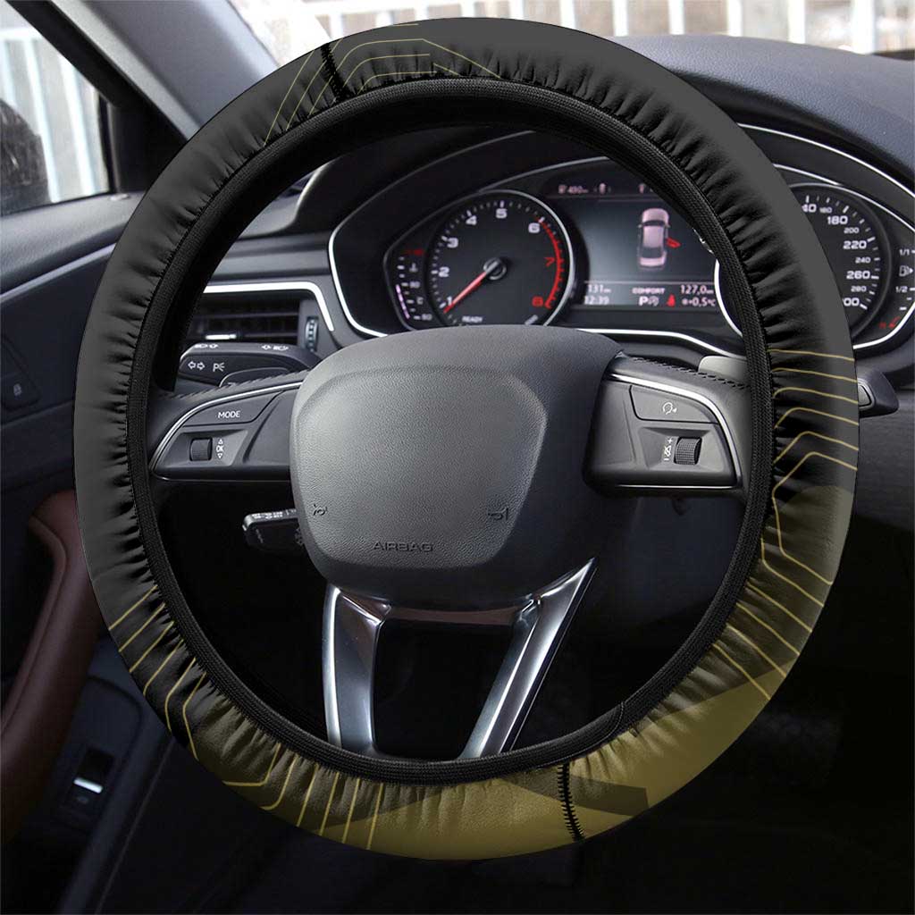 Suguru Geto Jujutsu Kaisen Gold Hexagon Design Steering Wheel Cover with Multiple Expressions and Manga Style Art - The Mazicc