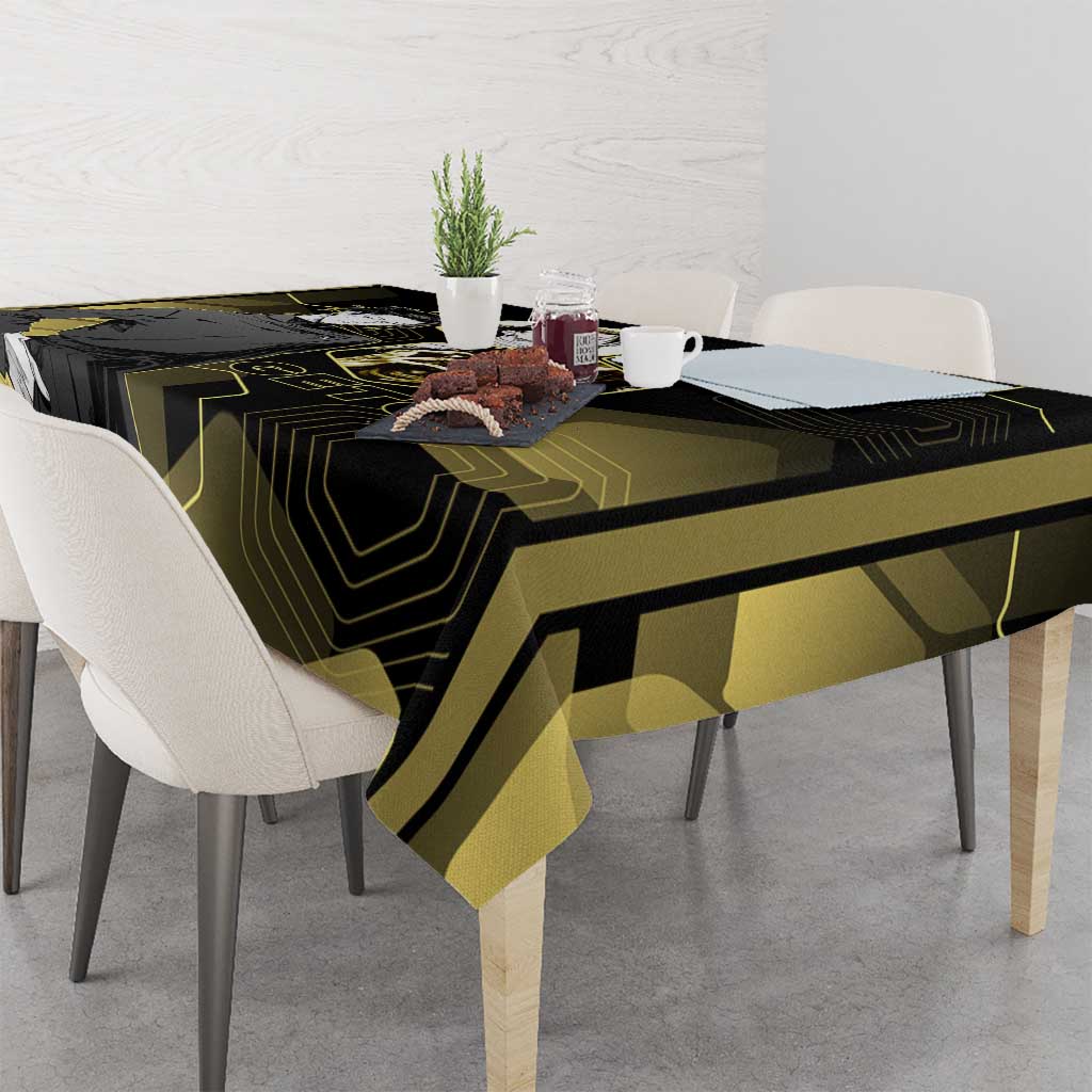 Suguru Geto Jujutsu Kaisen Gold Hexagon Design Tablecloth with Multiple Expressions and Manga Style Art - The Mazicc