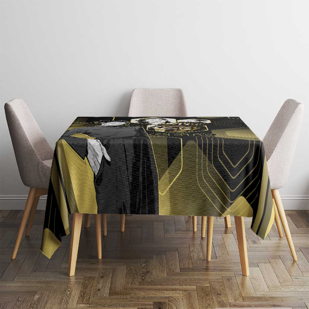 Suguru Geto Jujutsu Kaisen Gold Hexagon Design Tablecloth with Multiple Expressions and Manga Style Art - The Mazicc