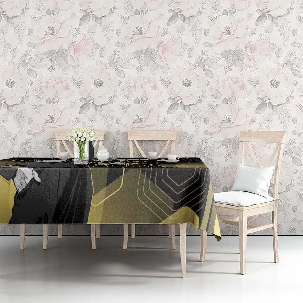 Suguru Geto Jujutsu Kaisen Gold Hexagon Design Tablecloth with Multiple Expressions and Manga Style Art - The Mazicc