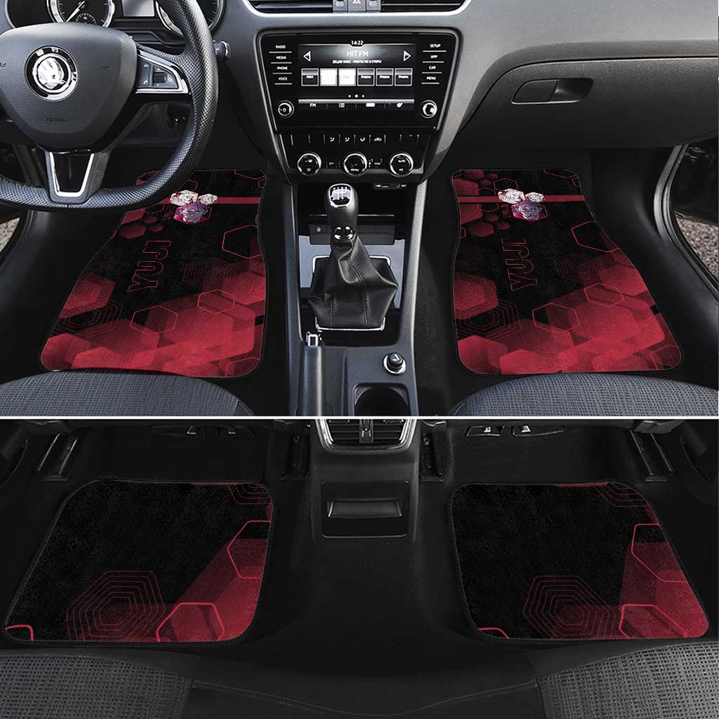 Yuji Itadori Jujutsu Kaisen Red Hexagon Design Car Mats with Sukuna Transformation and Manga Style Art - The Mazicc
