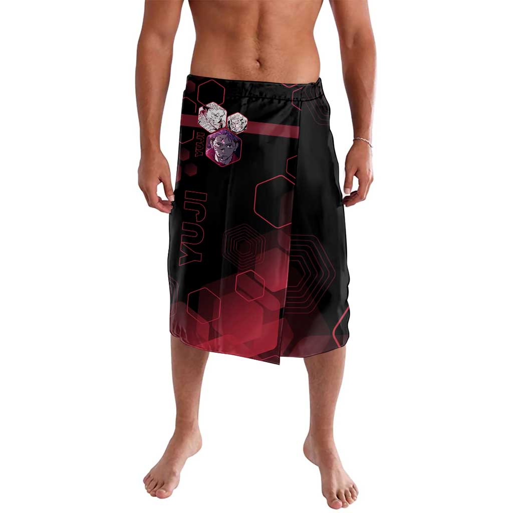 Yuji Itadori Jujutsu Kaisen Red Hexagon Design Lavalava with Sukuna Transformation and Manga Style Art - The Mazicc