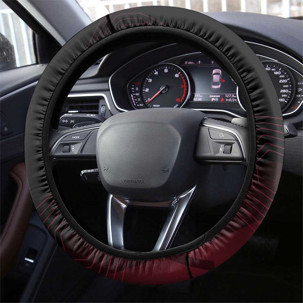 Yuji Itadori Jujutsu Kaisen Red Hexagon Design Steering Wheel Cover with Sukuna Transformation and Manga Style Art - The Mazicc