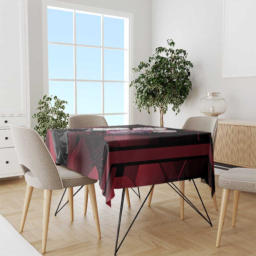 Yuji Itadori Jujutsu Kaisen Red Hexagon Design Tablecloth with Sukuna Transformation and Manga Style Art - The Mazicc