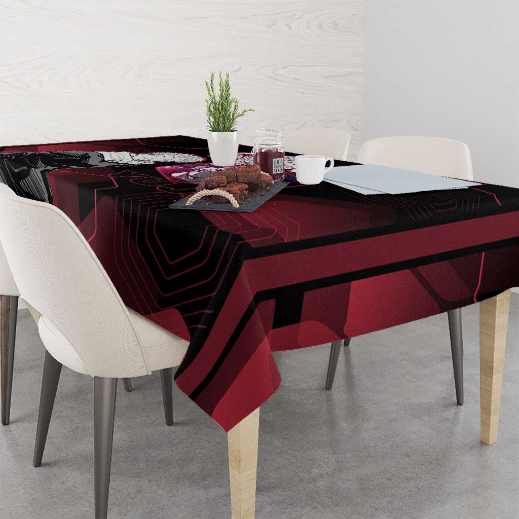 Yuji Itadori Jujutsu Kaisen Red Hexagon Design Tablecloth with Sukuna Transformation and Manga Style Art - The Mazicc