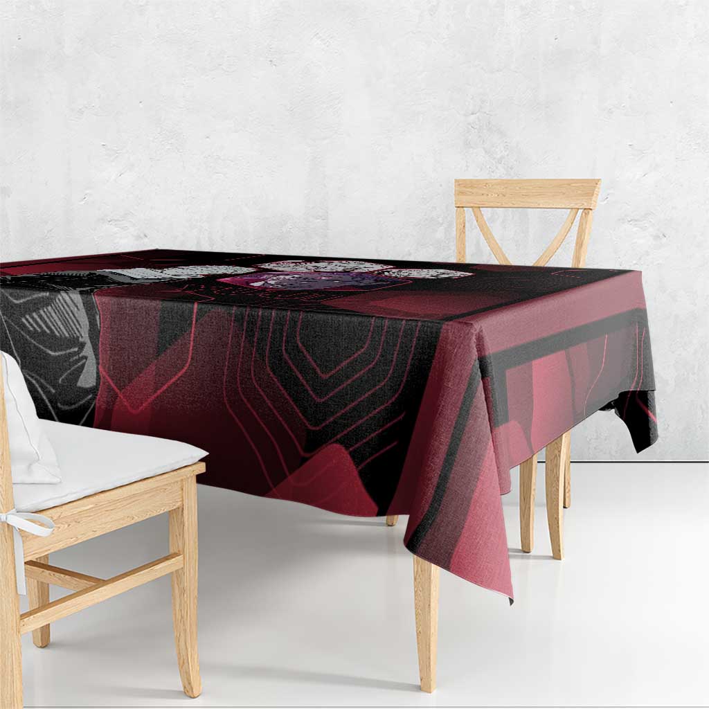 Yuji Itadori Jujutsu Kaisen Red Hexagon Design Tablecloth with Sukuna Transformation and Manga Style Art - The Mazicc