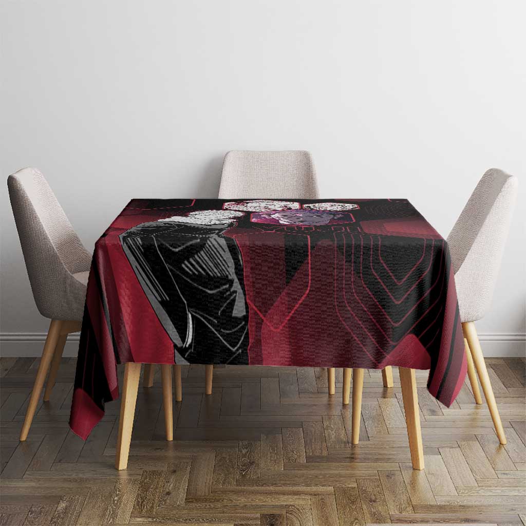 Yuji Itadori Jujutsu Kaisen Red Hexagon Design Tablecloth with Sukuna Transformation and Manga Style Art - The Mazicc