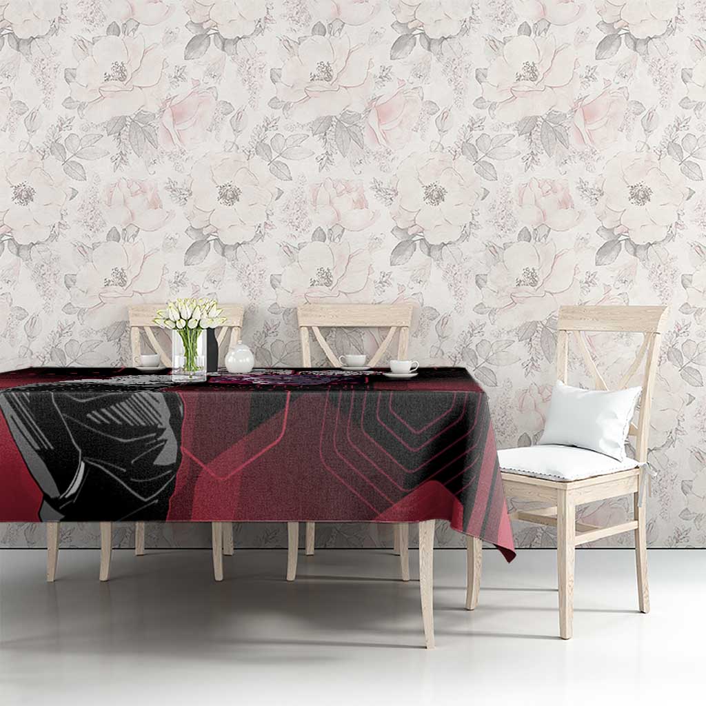 Yuji Itadori Jujutsu Kaisen Red Hexagon Design Tablecloth with Sukuna Transformation and Manga Style Art - The Mazicc
