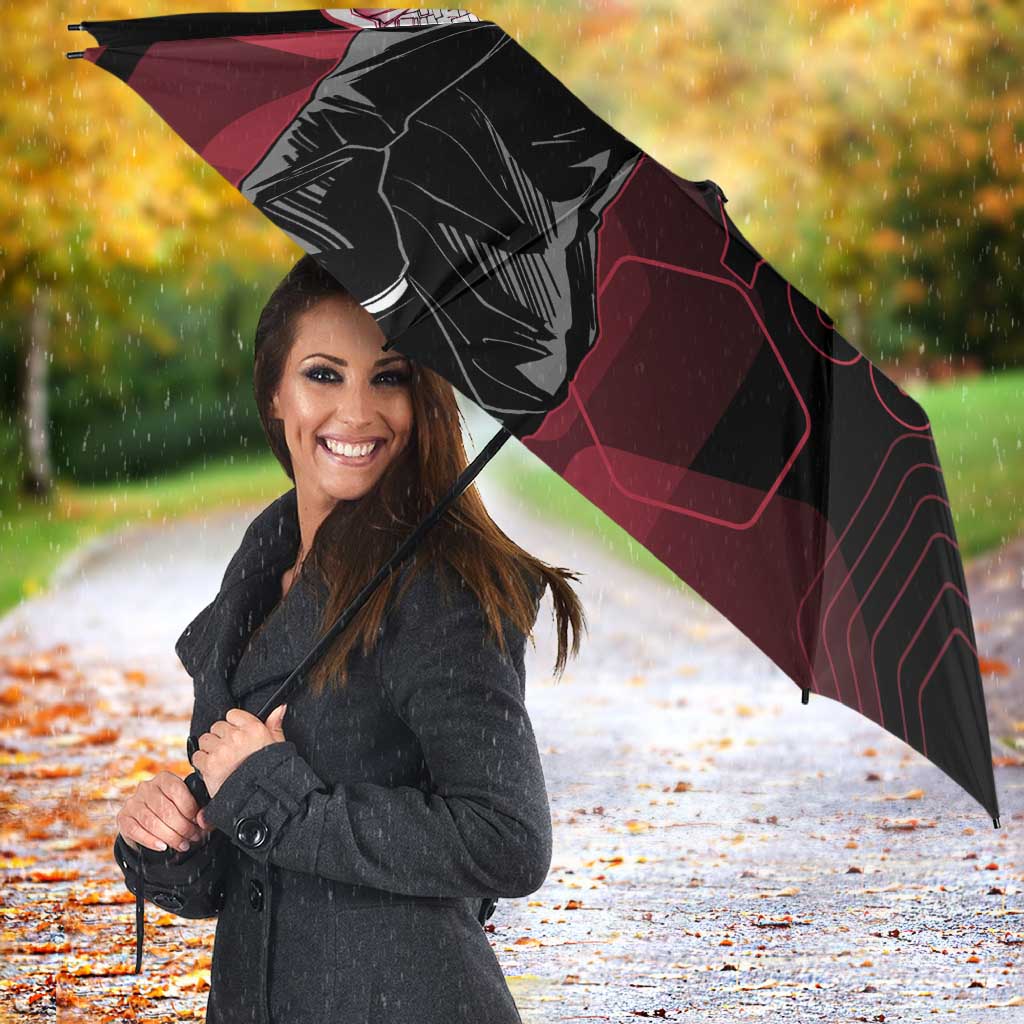 Yuji Itadori Jujutsu Kaisen Red Hexagon Design Umbrella with Sukuna Transformation and Manga Style Art - The Mazicc