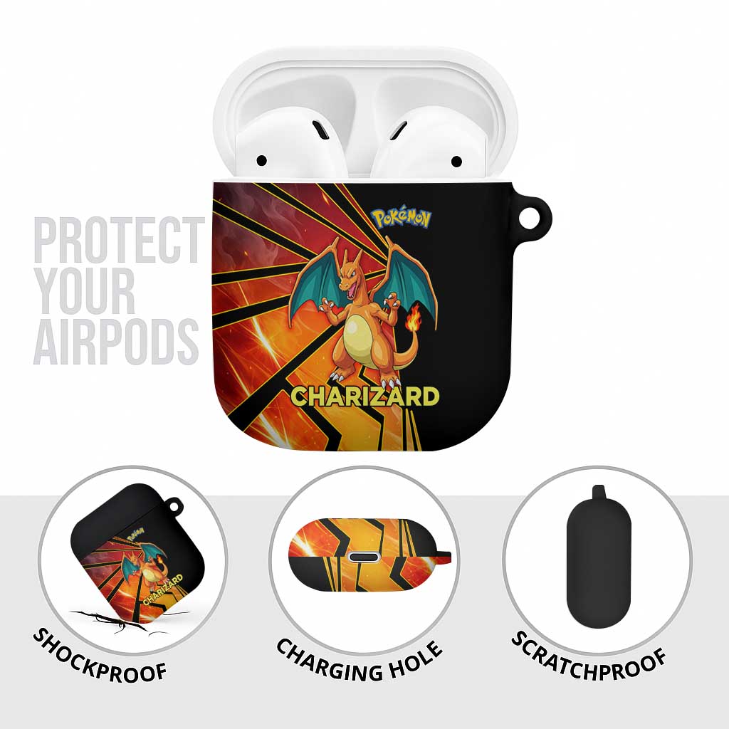Charizard Poké AirPods Case Retro Comic Style Explosion