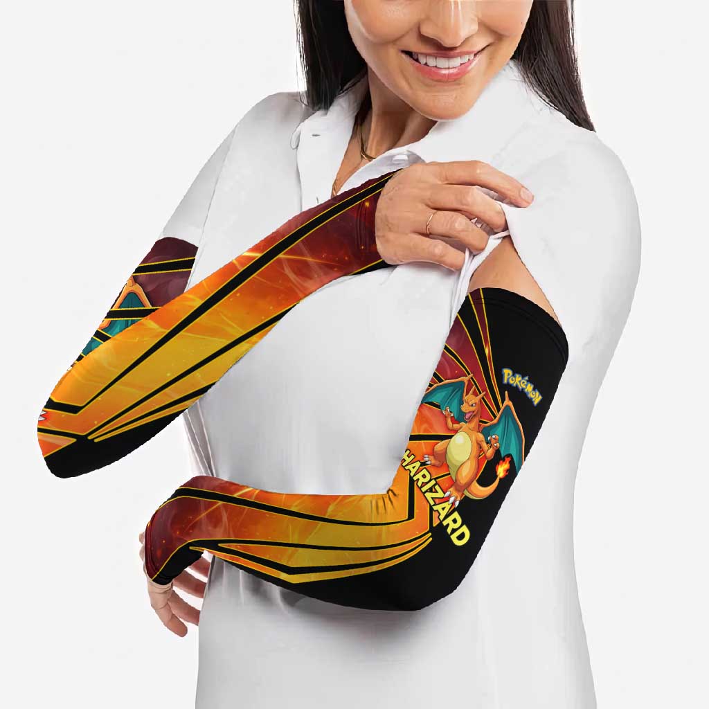 Charizard Poké Arm Sleeves Retro Comic Style Explosion