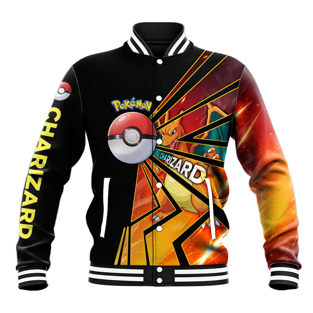 Charizard Poké Baseball Jacket Retro Comic Style Explosion