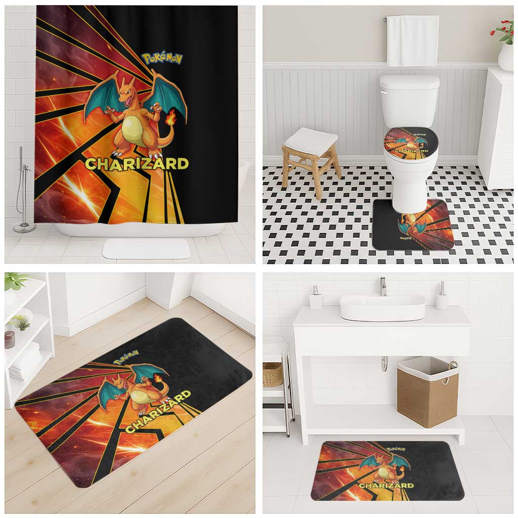 Charizard Poké Bathroom Set Retro Comic Style Explosion