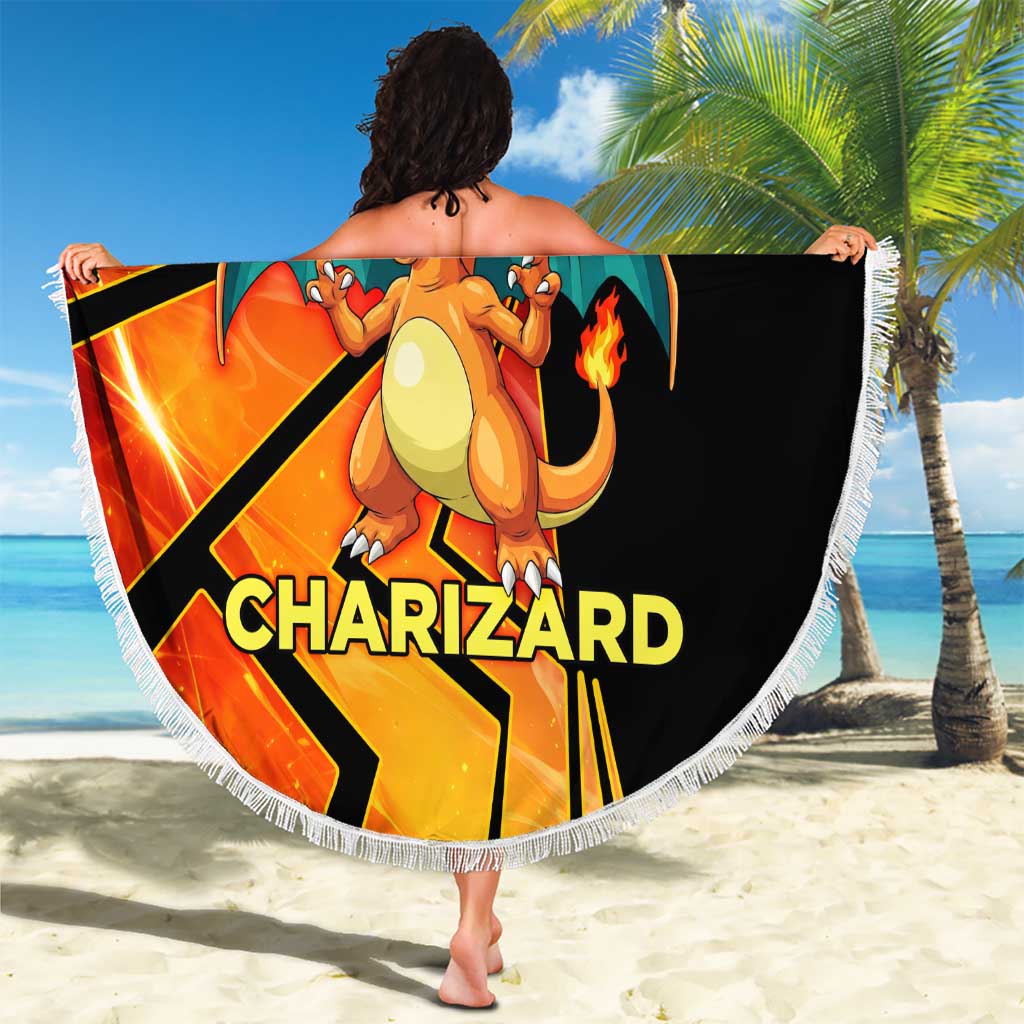 Charizard Poké Beach Blanket Retro Comic Style Explosion
