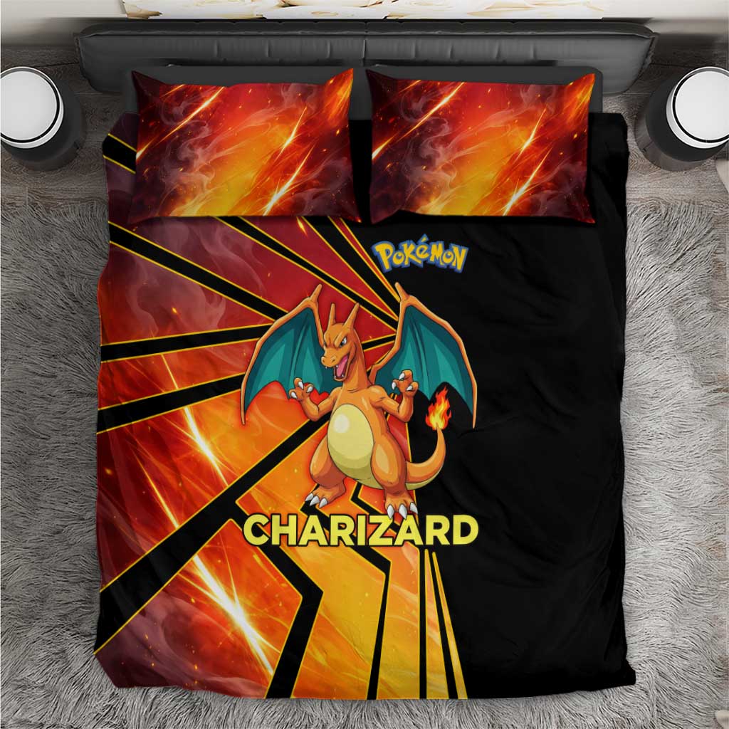 Charizard Poké Bedding Set Retro Comic Style Explosion