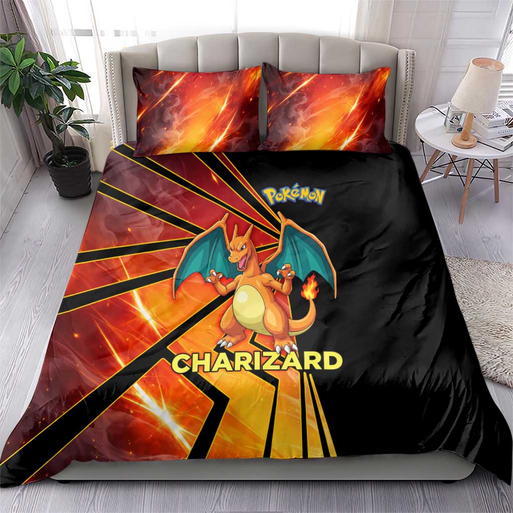 Charizard Poké Bedding Set Retro Comic Style Explosion