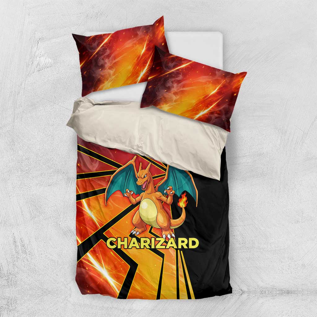 Charizard Poké Bedding Set Retro Comic Style Explosion