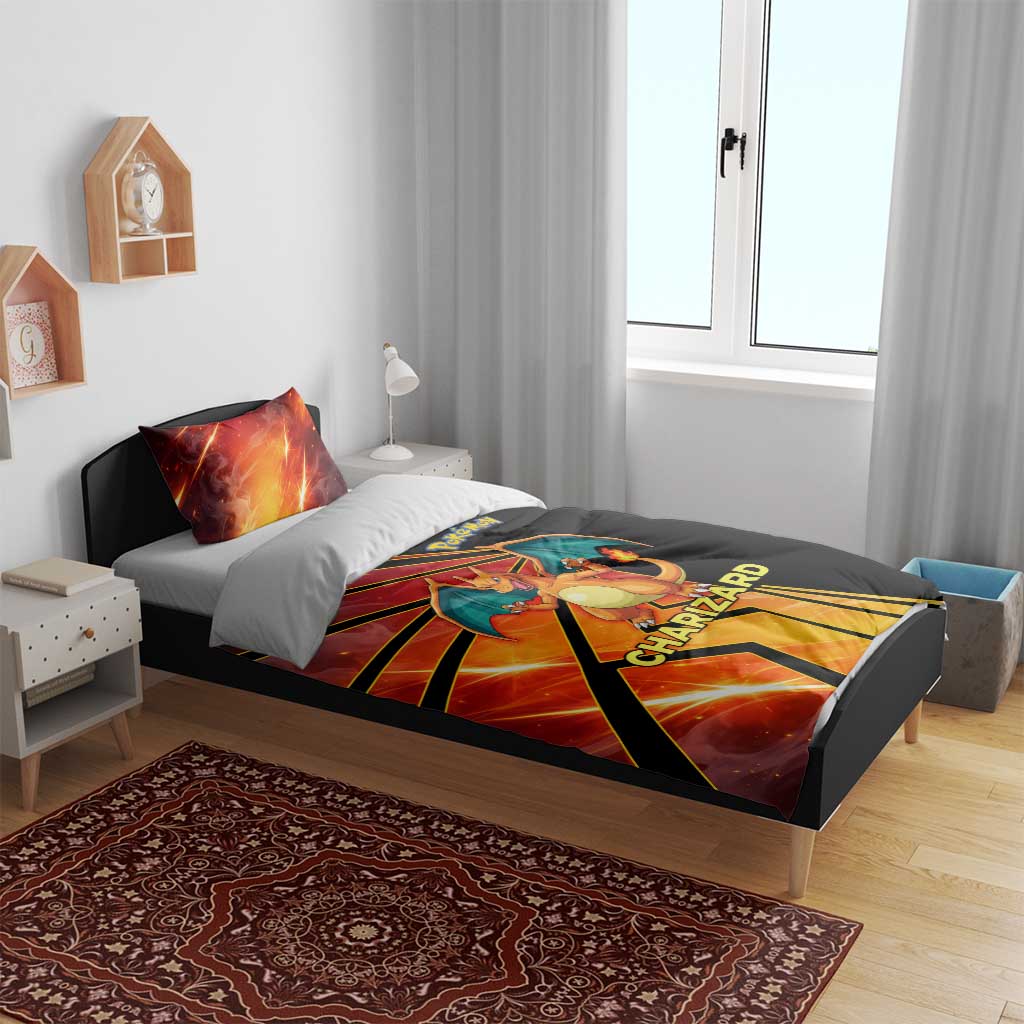 Charizard Poké Bedding Set Retro Comic Style Explosion