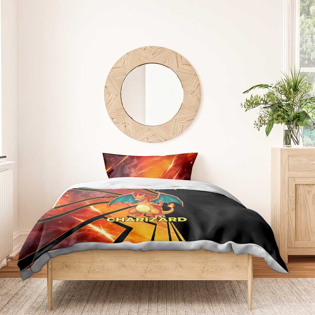 Charizard Poké Bedding Set Retro Comic Style Explosion