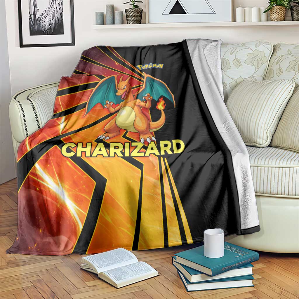 Charizard Poké Blanket Retro Comic Style Explosion