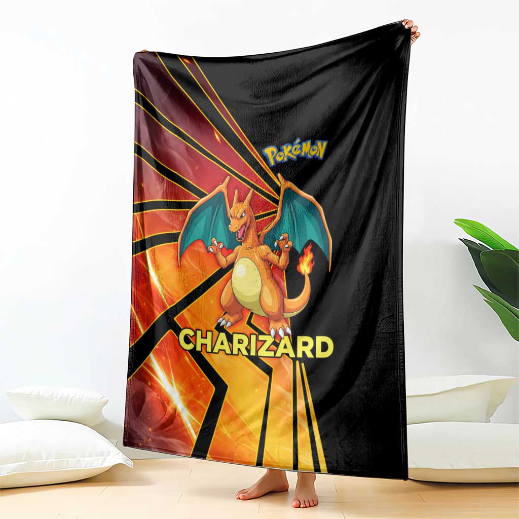 Charizard Poké Blanket Retro Comic Style Explosion