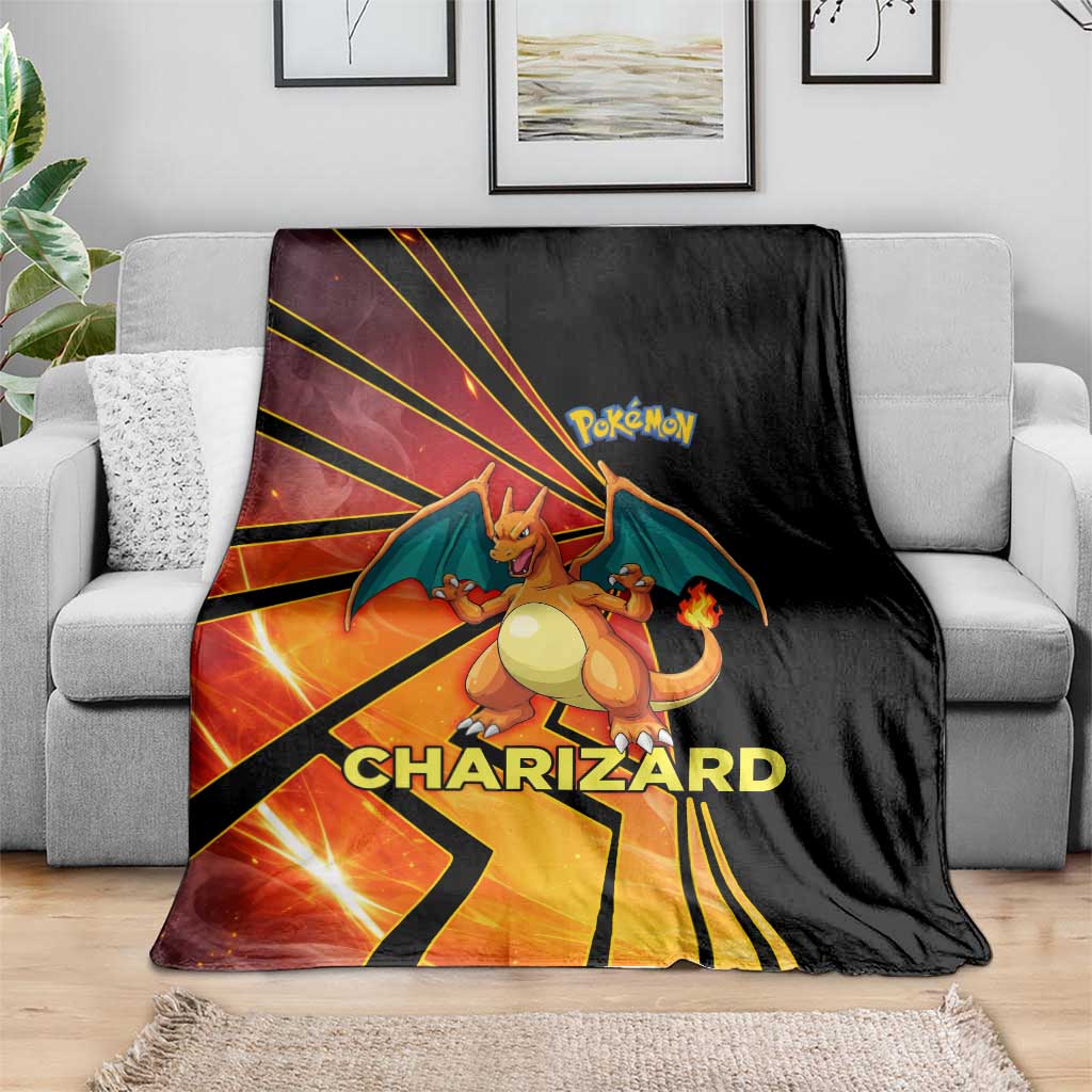 Charizard Poké Blanket Retro Comic Style Explosion