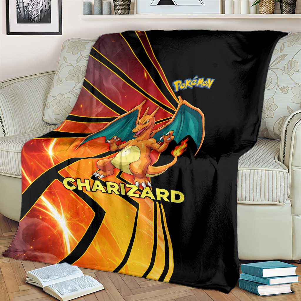 Charizard Poké Blanket Retro Comic Style Explosion