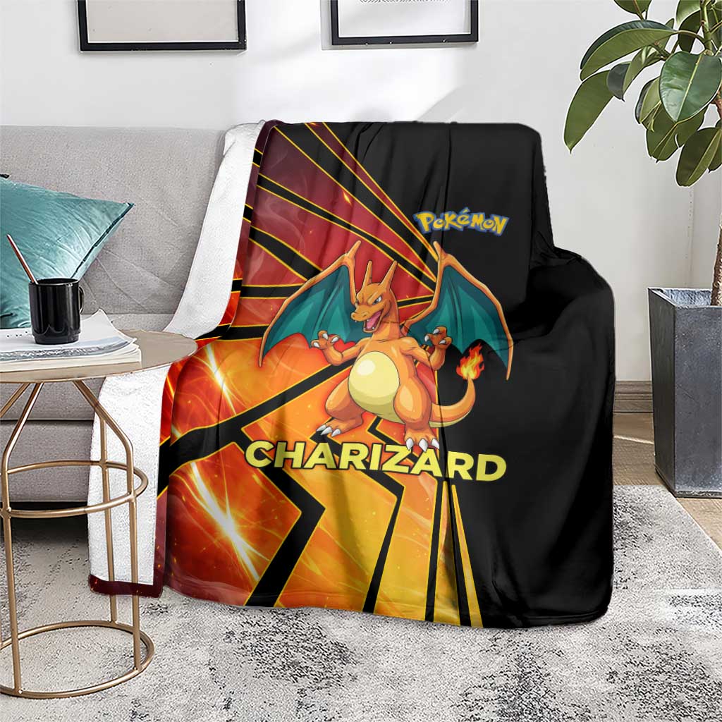 Charizard Poké Blanket Retro Comic Style Explosion