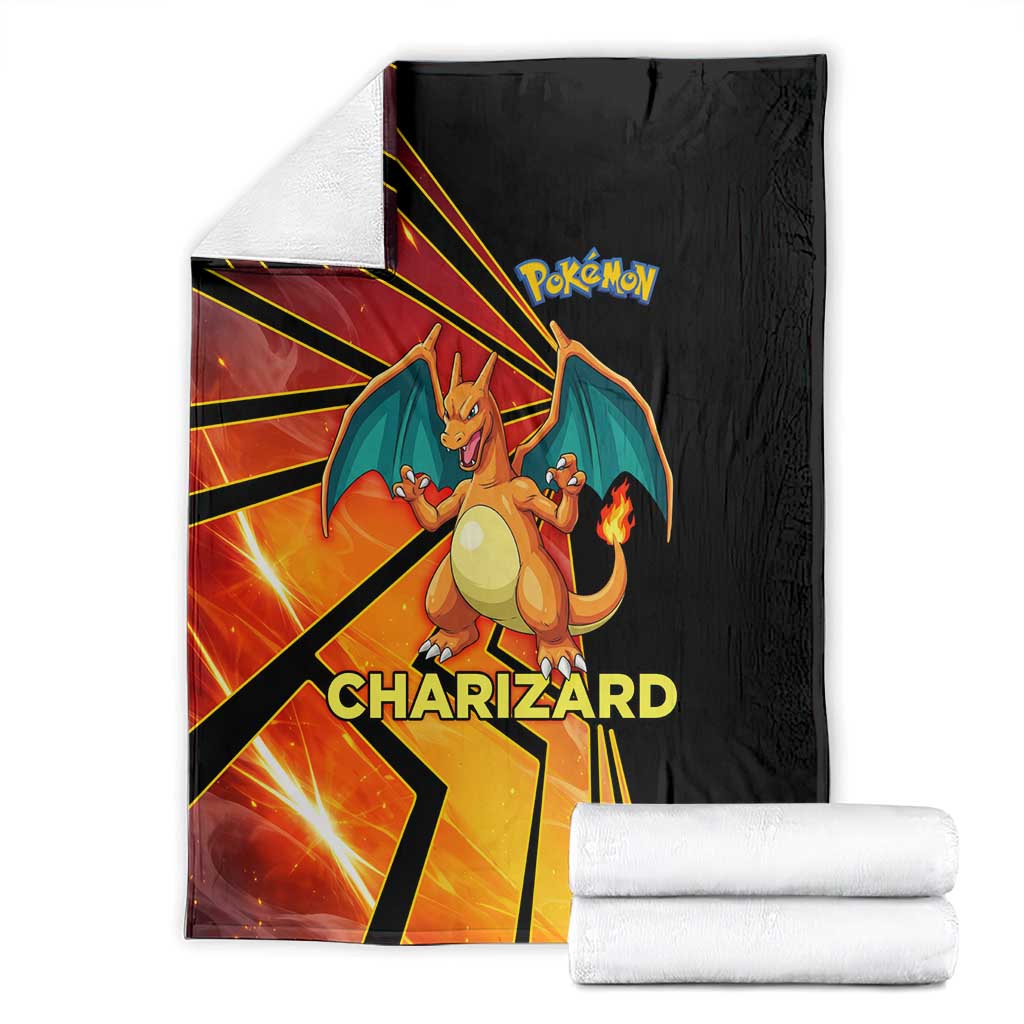 Charizard Poké Blanket Retro Comic Style Explosion