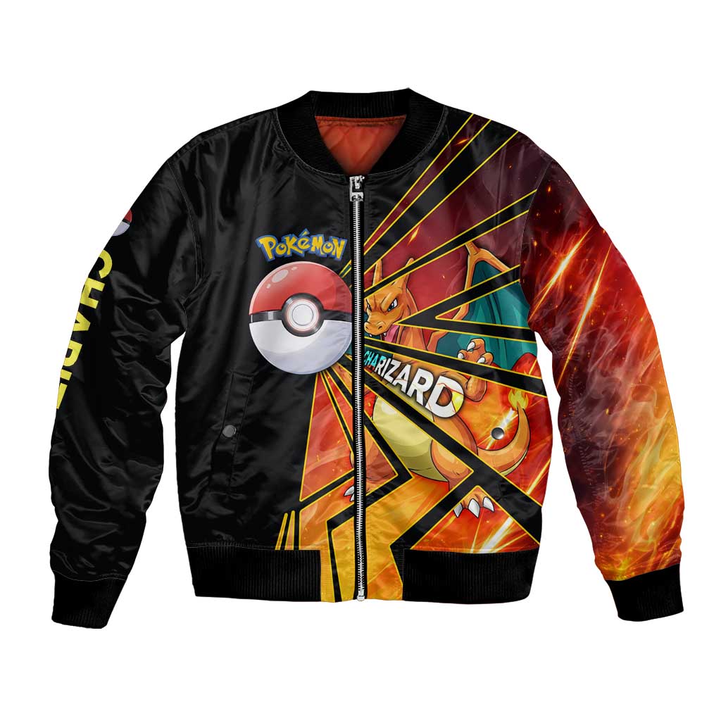 Charizard Poké Bomber Jacket Retro Comic Style Explosion
