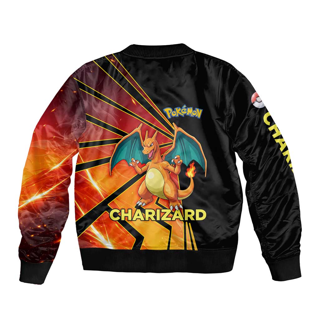 Charizard Poké Bomber Jacket Retro Comic Style Explosion