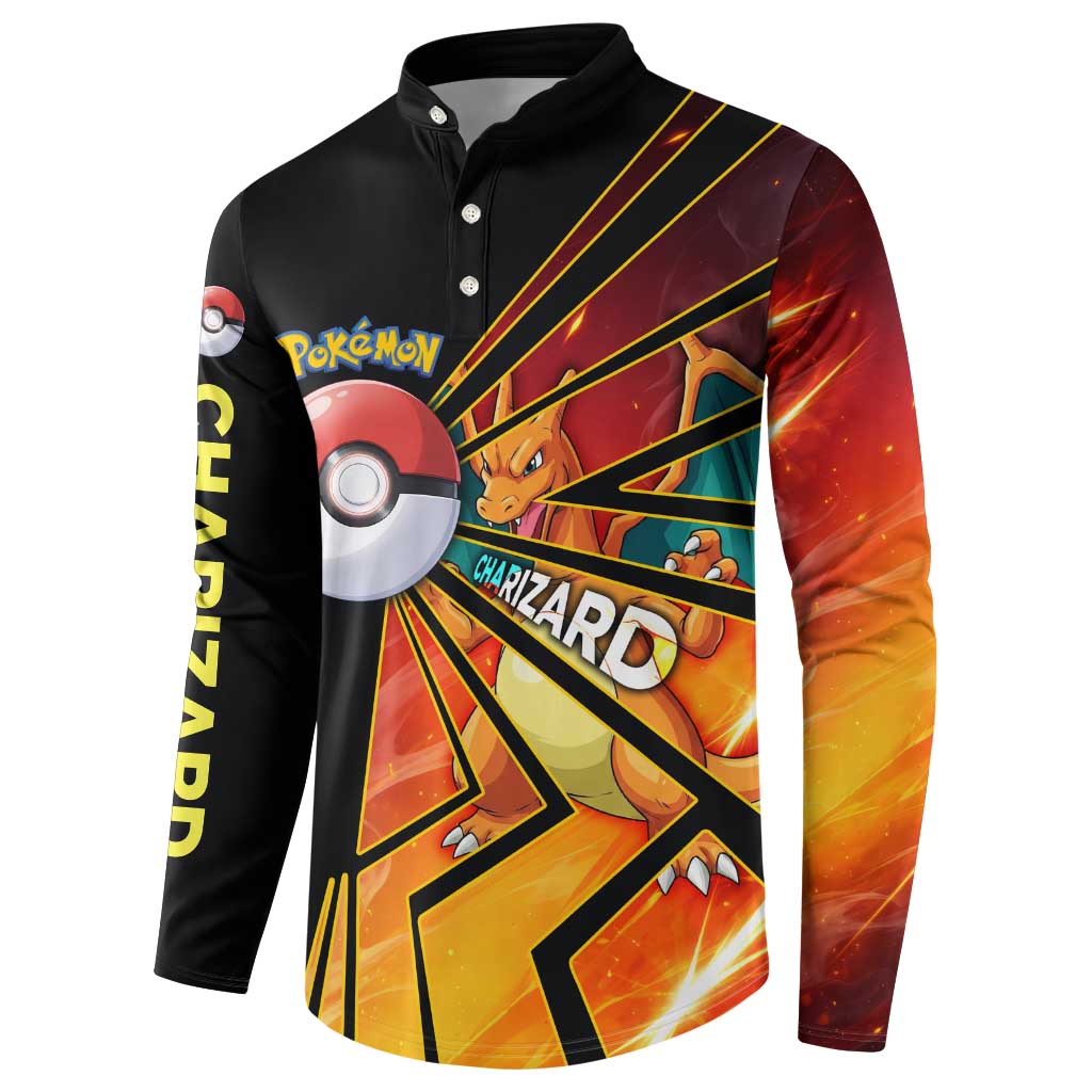 Charizard Poké Button Sweatshirt Retro Comic Style Explosion