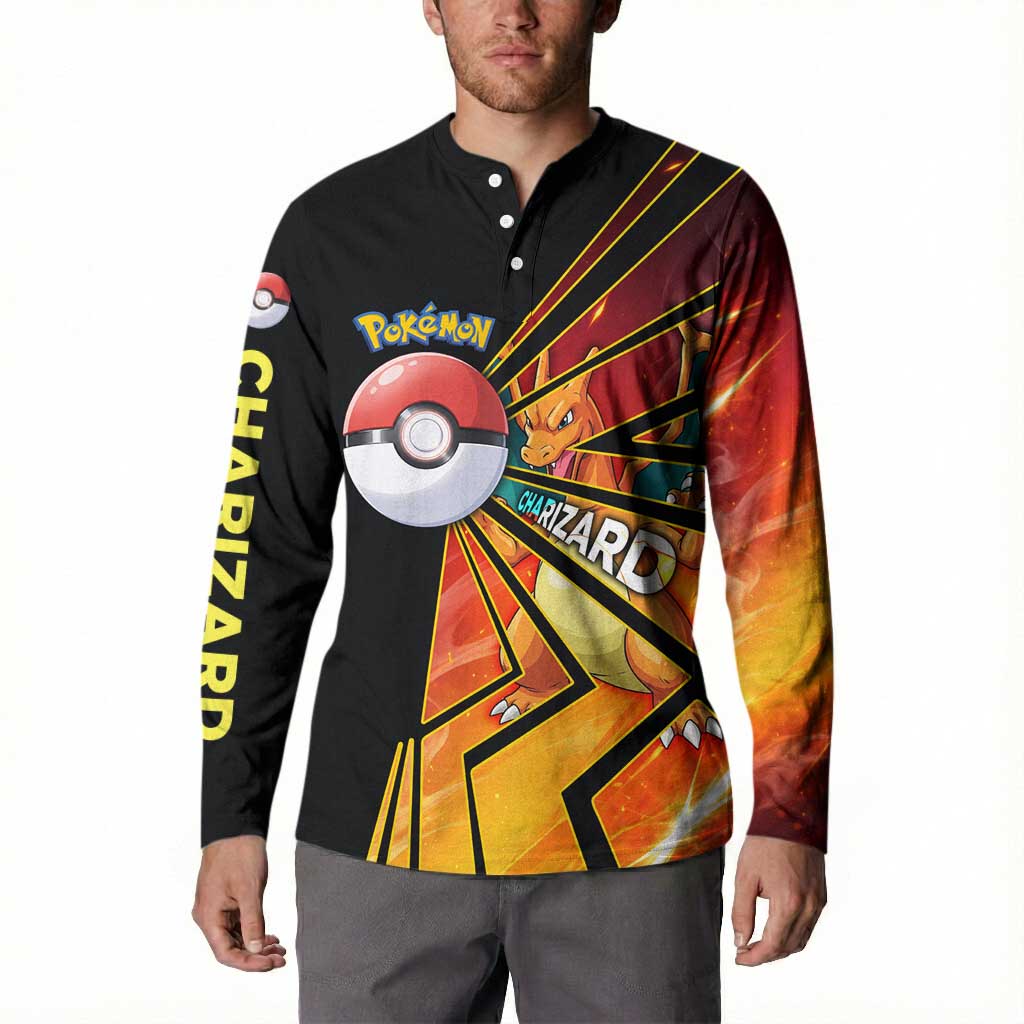 Charizard Poké Button Sweatshirt Retro Comic Style Explosion