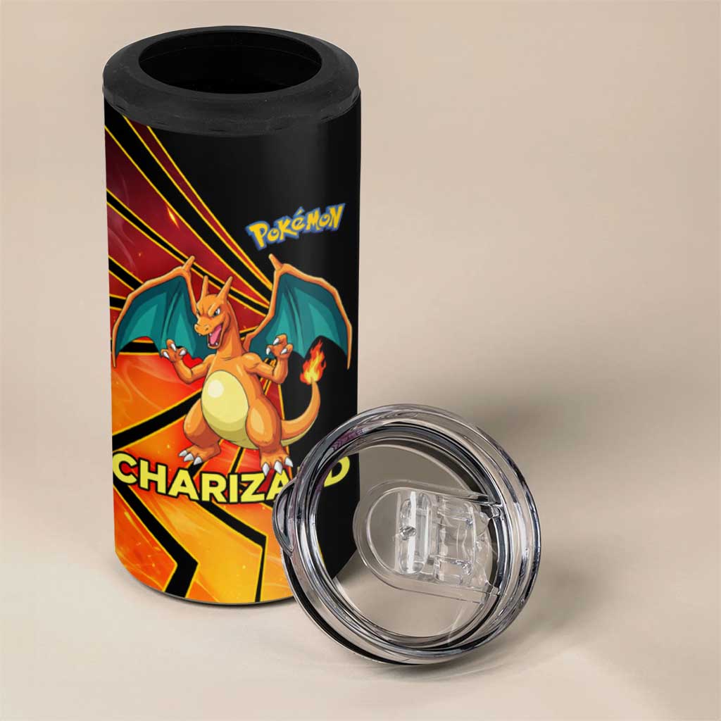 Charizard Poké 4 in 1 Can Cooler Tumbler Retro Comic Style Explosion