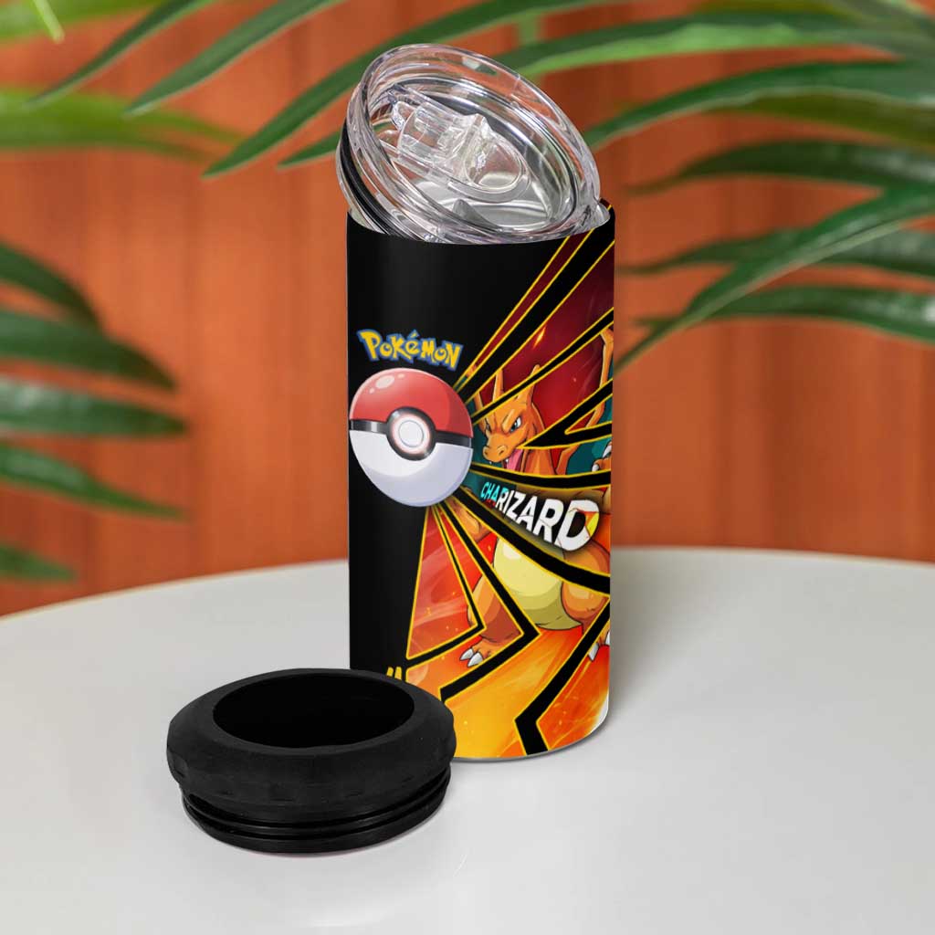 Charizard Poké 4 in 1 Can Cooler Tumbler Retro Comic Style Explosion