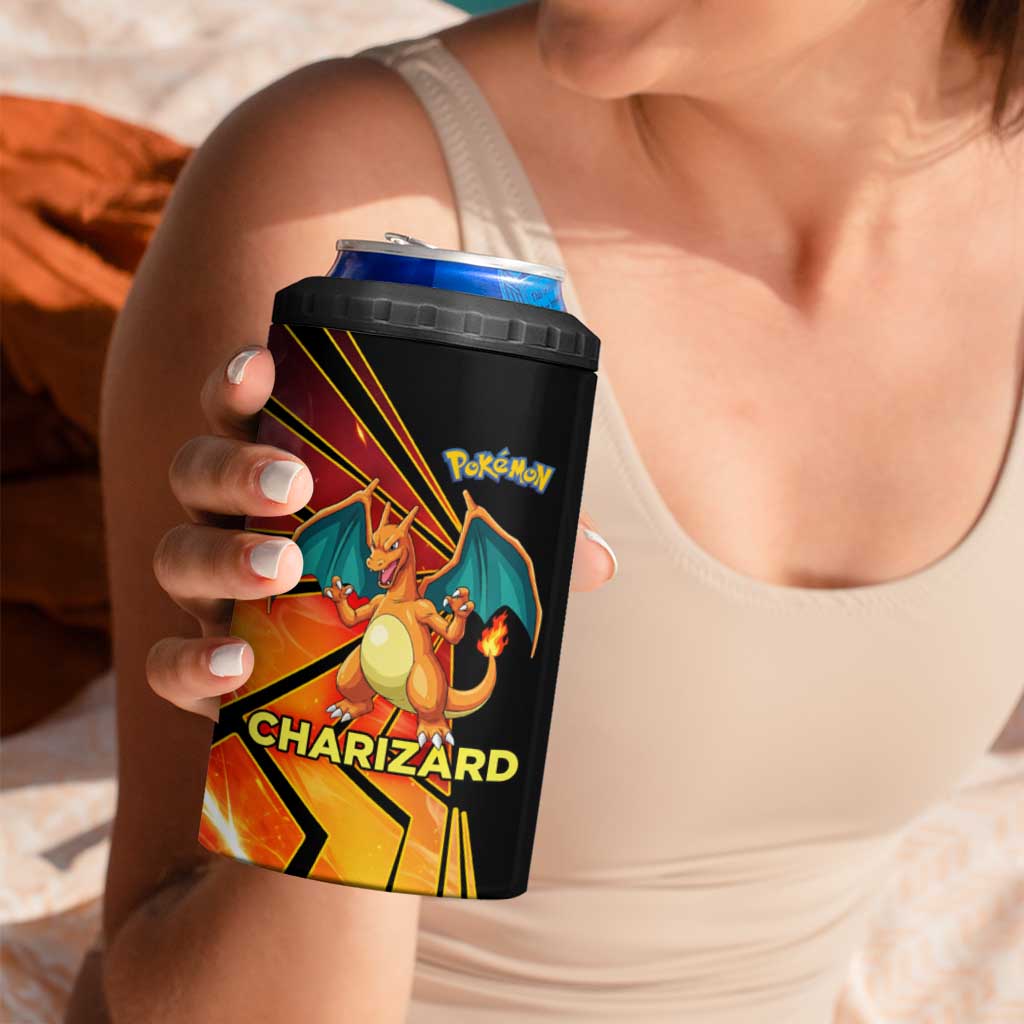 Charizard Poké 4 in 1 Can Cooler Tumbler Retro Comic Style Explosion
