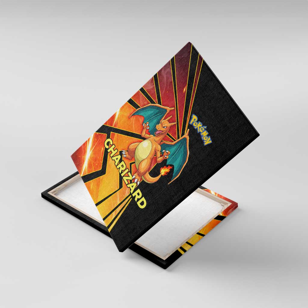 Charizard Poké Canvas Wall Art Retro Comic Style Explosion