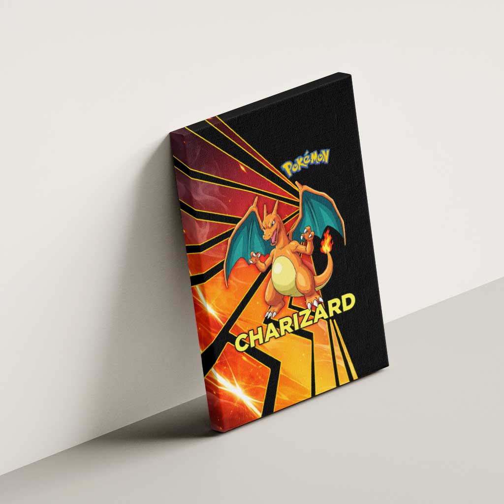 Charizard Poké Canvas Wall Art Retro Comic Style Explosion
