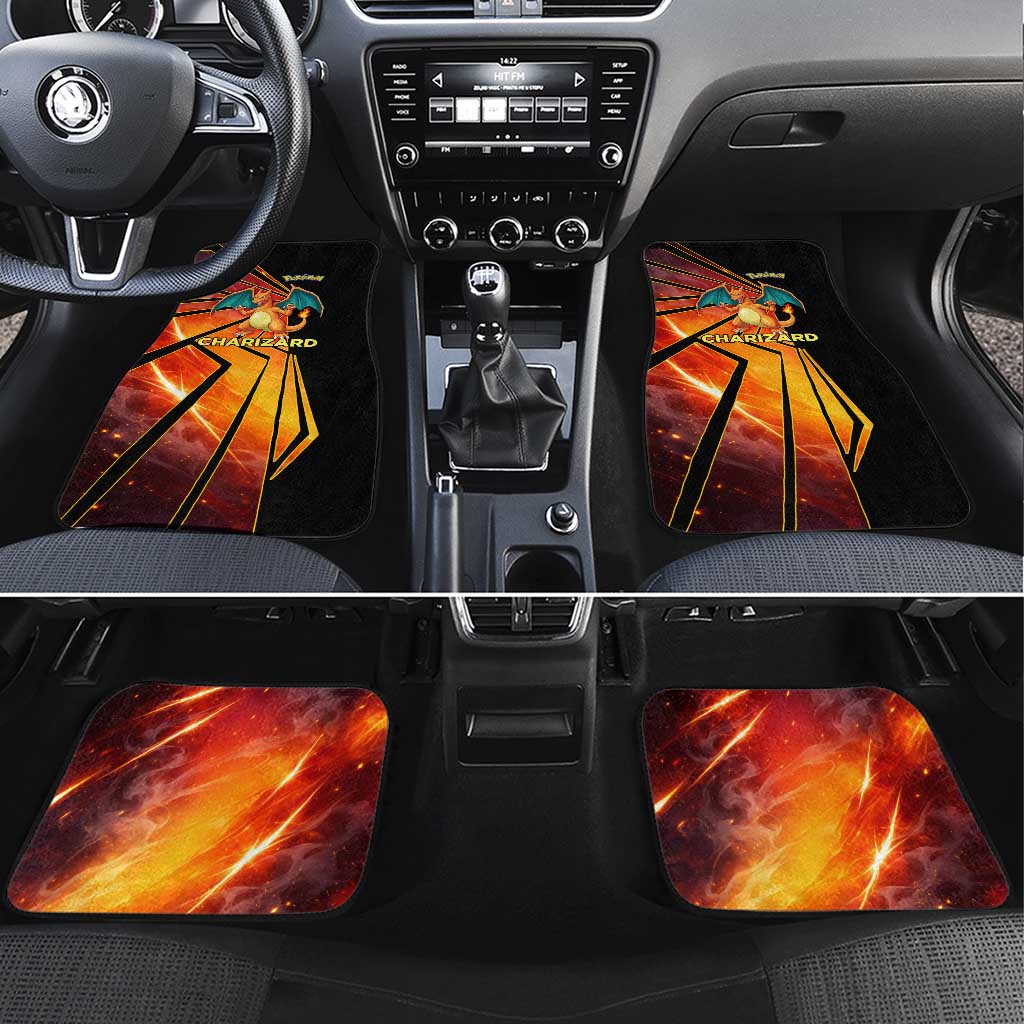 Charizard Poké Car Mats Retro Comic Style Explosion