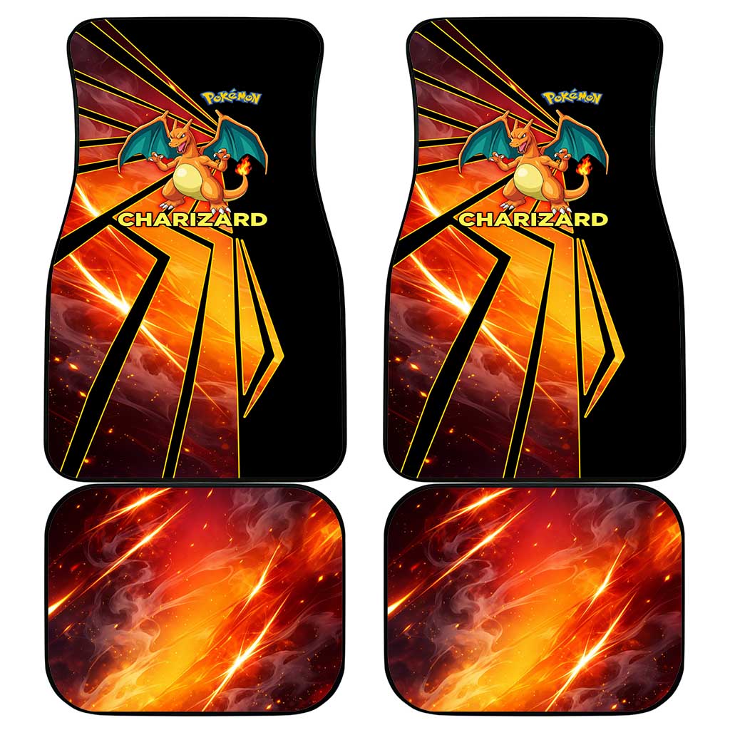 Charizard Poké Car Mats Retro Comic Style Explosion