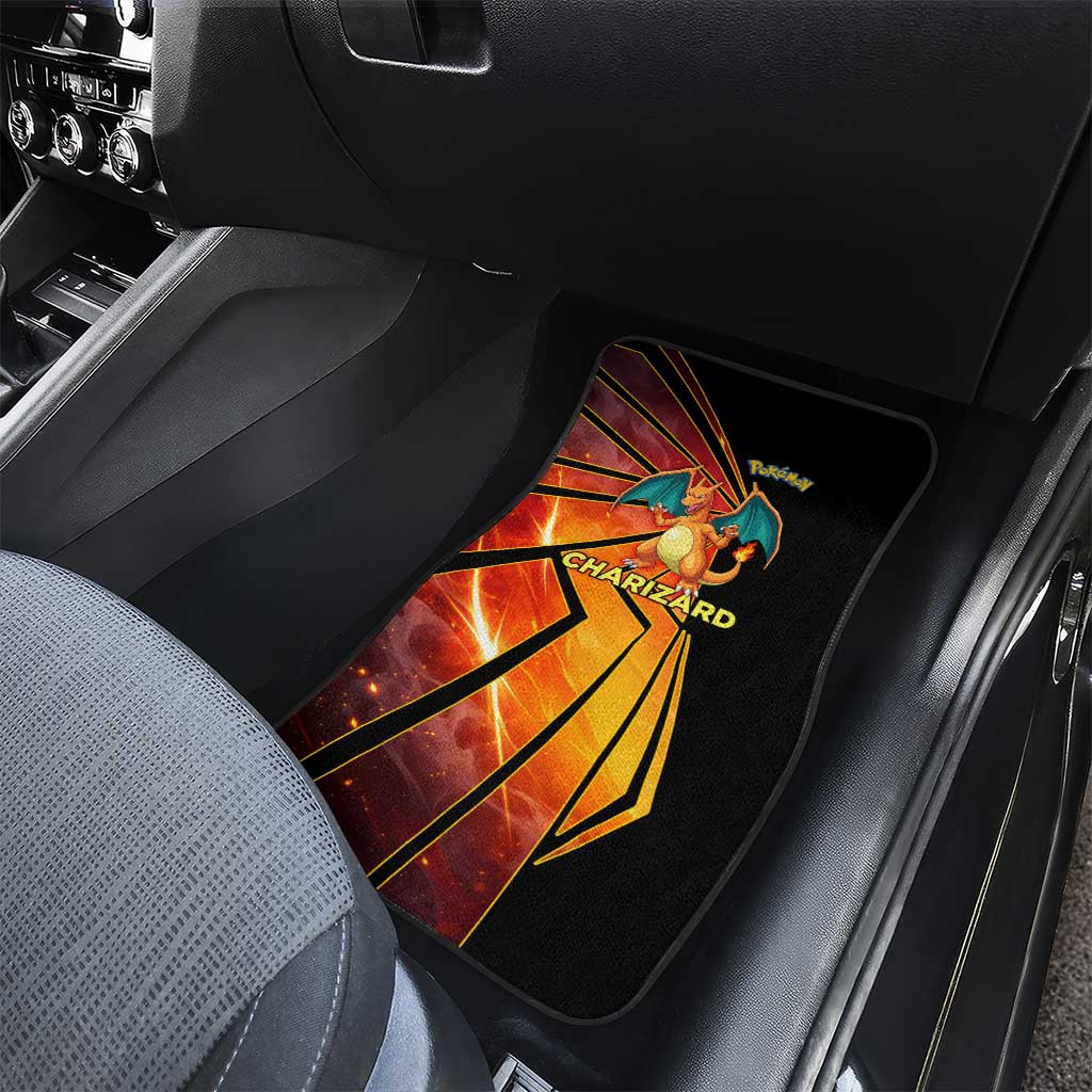 Charizard Poké Car Mats Retro Comic Style Explosion