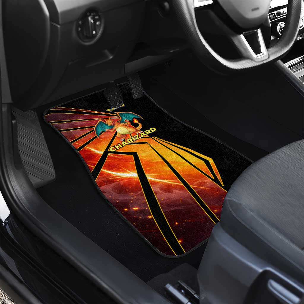 Charizard Poké Car Mats Retro Comic Style Explosion