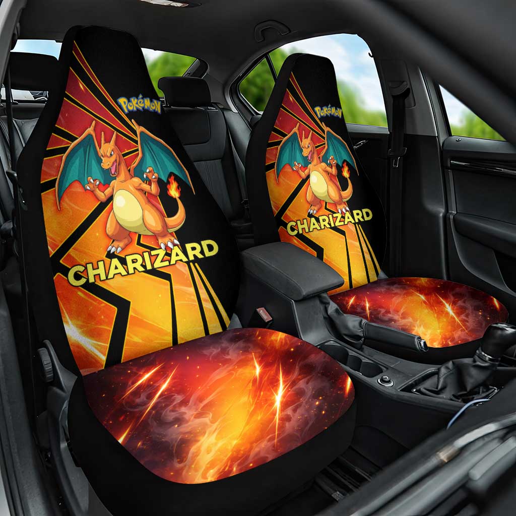 Charizard Poké Car Seat Cover Retro Comic Style Explosion