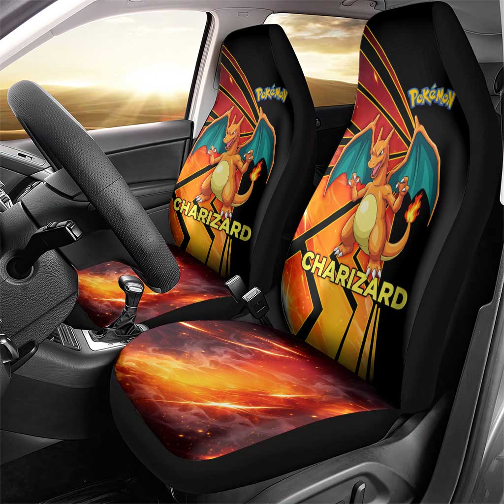 Charizard Poké Car Seat Cover Retro Comic Style Explosion