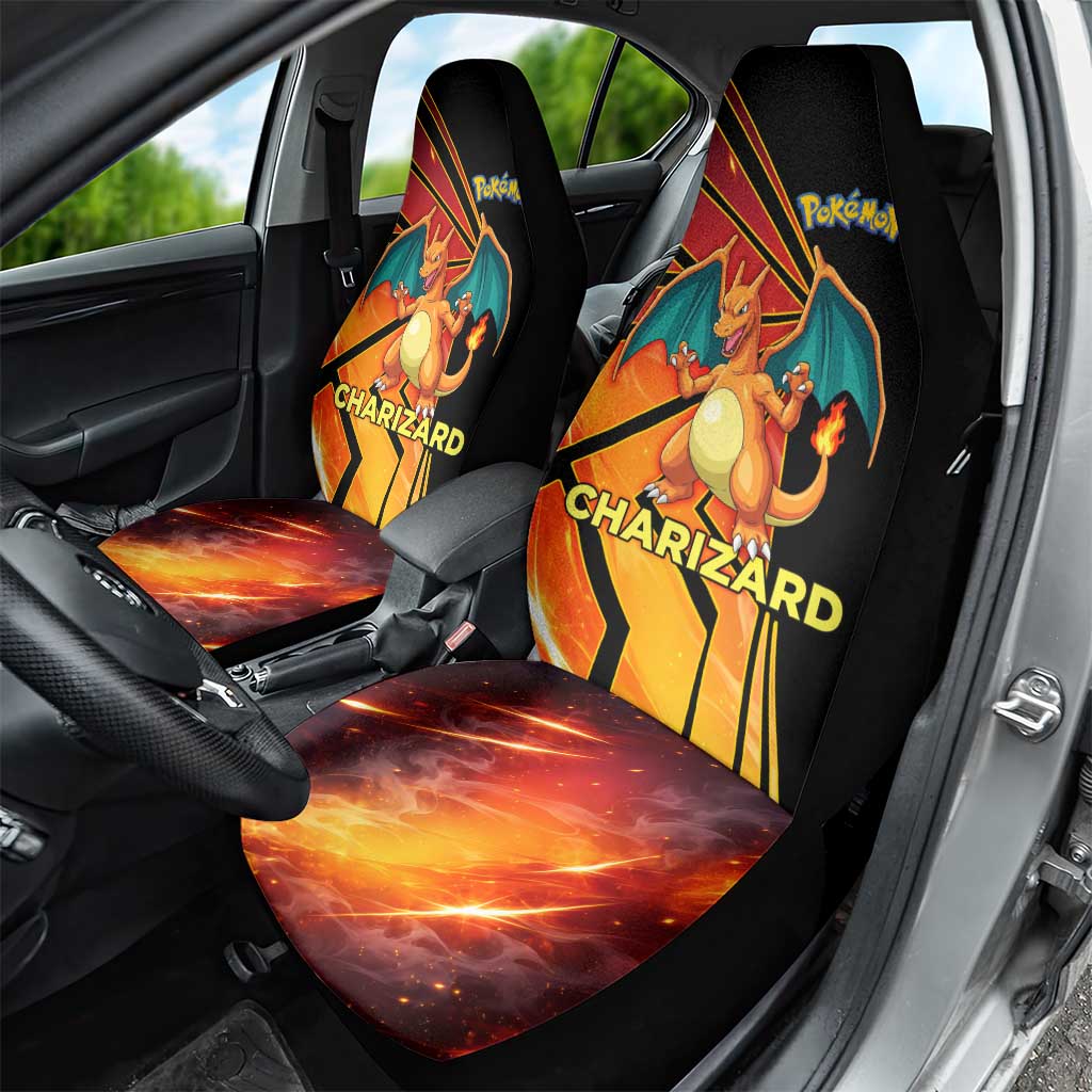 Charizard Poké Car Seat Cover Retro Comic Style Explosion
