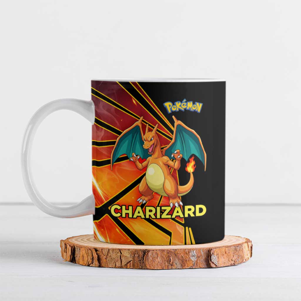 Charizard Poké Ceramic Mug Retro Comic Style Explosion